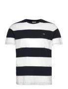 Bar Stripe Ss T-Shirt Tops T-Kortærmet Skjorte White GANT