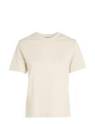 Chenille Ck Relaxed Tee Tops T-shirts & Tops Short-sleeved Beige Calvin Klein Jeans