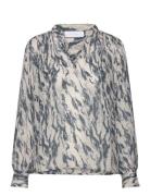 Lr-Fia Tops Blouses Long-sleeved Navy Levete Room