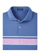 Ledger Performance Jersey Polo - Edwin Spread Coll Tops Polos Short-sleeved Blue Peter Millar