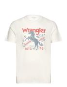 Americana Tee Tops T-Kortærmet Skjorte White Wrangler