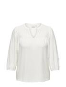 Carsandra 3/4 Split Top Jrs Tops Blouses Long-sleeved White ONLY Carmakoma