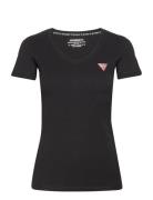 Ss Vn Mini Triangle Tee Tops T-shirts & Tops Short-sleeved Black GUESS Jeans