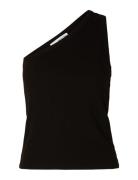 Slfanna Shoulder Top Tops T-shirts & Tops Sleeveless Black Selected Femme