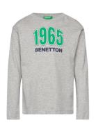 T-Shirt L/S Tops T-shirts Long-sleeved T-Skjorte Grey United Colors Of Benetton