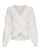 Mschzinelle Rachelle Wrap Pullover Tops Knitwear Jumpers White MSCH Copenhagen