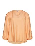 Swariana Bl 3 Tops Blouses Long-sleeved Orange Simple Wish