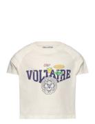 Short Sleeves Tee-Shirt Tops T-Kortærmet Skjorte Cream Zadig & Voltaire Kids