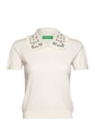 Sweater H/S Tops T-shirts & Tops Short-sleeved Cream United Colors Of Benetton