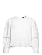 Alissa Cotton Broiderie Top Tops Blouses Long-sleeved White French Connection