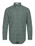 Reg Micro Tartan Flannel Shirt Tops Shirts Casual Green GANT