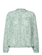 Jasia Rikkelie Shirt Aop Tops Blouses Long-sleeved Green MSCH Copenhagen