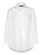 Rhodes Recycled Crepe Popover Tops Shirts Long-sleeved White French Connection