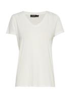 Slcolumbine V-Neck Ss Tops T-shirts & Tops Short-sleeved White Soaked In Luxury