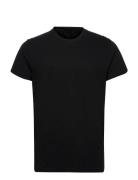 Regular Fit Round Neck T-Shirt Tops T-Kortærmet Skjorte Black Revolution