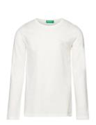 Long Sleeves T-Shirt Tops T-shirts Long-sleeved T-Skjorte White United Colors Of Benetton