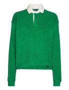 Cropped Terry Rugby Shirt Tops Sweatshirts & Hoodies Sweatshirts Green Polo Ralph Lauren