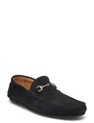 Slhsergio Suede Horsebit Driving Shoe Loafers Flade Sko Black Selected Homme