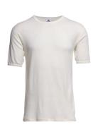Dovre Wool T-Shirts 1/4 Ærme Tops T-Kortærmet Skjorte Cream Dovre
