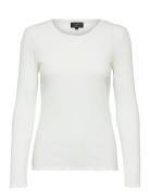 Slfanna Ls Crew Neck Tee S Noos Tops T-shirts & Tops Long-sleeved White Selected Femme