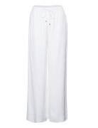 Airy Viscose Twill-Pant Bottoms Trousers Straight Leg White Lauren Ralph Lauren