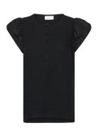 Mljuana Lia Wo Cap Sleeve Top 2F Tops T-shirts & Tops Short-sleeved Black Mamalicious
