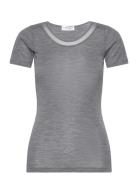 Juliana T-Shirt Short Sleeve Wool Tops T-shirts & Tops Short-sleeved Grey Femilet