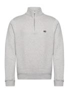 Terrance Organic Cotton Half-Zip Sweatshirt Tops Sweatshirts & Hoodies Sweatshirts Grey Lexington Clothing