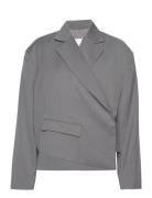 Overlap Suiting Blazer Blazers Single Breasted Blazers Grey REMAIN Birger Christensen