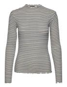 Candacekb Stripe Ls Tops T-shirts & Tops Long-sleeved Black Karen By Simonsen