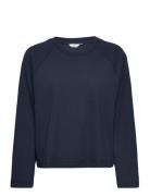 Barbara Sweatshirt Gots Tops Sweatshirts & Hoodies Sweatshirts Navy Basic Apparel