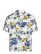 Jjejeff Aop Resort Shirt Ss Sn Tops Shirts Short-sleeved White Jack & J S