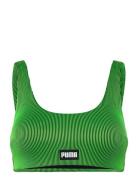 Puma Swim Women Ribbed Scoop Neck T Swimwear Bikinis Bikini Tops Bandeau Bikinitops Green Puma Swim