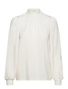 Slfsaya Ls High Neck Top Tops Blouses Long-sleeved White Selected Femme
