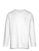 Regular Fit Badge Long Sleeved - Go Tops T-shirts Long-sleeved T-Skjorte White Knowledge Cotton Apparel