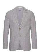 Cotton Linen Blazer Suits & Blazers Blazers Single Breasted Blazers Grey Tom Tailor