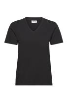 T-Shirt V-Neck Tops T-shirts & Tops Short-sleeved Black Boozt Merchandise
