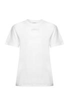 Micro Logo T Shirt Tops T-shirts & Tops Short-sleeved White Calvin Klein