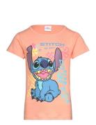 Short-Sleeved T-Shirt Tops T-Kortærmet Skjorte Coral Lilo & Stitch