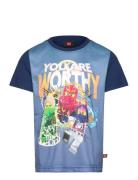 Lwtano 213 - T-Shirt S/S Tops T-Kortærmet Skjorte Blue LEGO Kidswear