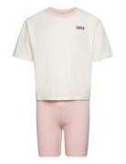 Meet And Greet Top High Rise Bike Short Sets Sets With Short-sleeved T-shirt Pink Levi's