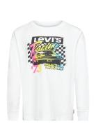 Levi's Racing Box Tab Tee Tops T-shirts Long-sleeved T-Skjorte White Levi's