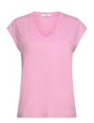 Cc Heart Basic V-Neck T-Shirt Tops T-shirts & Tops Short-sleeved Pink Coster Copenhagen