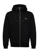 Hooded Zip Sweatshirt Tops Sweatshirts & Hoodies Hoodies Black Fred Perry