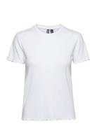 Pcnicca Ss O-Neck Top Jrs Noos Tops T-shirts & Tops Short-sleeved White Pieces