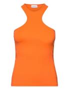 Stretch Jersey Racer Tank Tops T-shirts & Tops Sleeveless Orange Calvin Klein