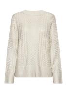 Lune Cable Knitted Metallic Sweater Tops Knitwear Jumpers Silver Malina