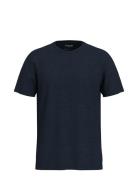 Slhaspen Slub Ss O-Neck Tee Noos Tops T-Kortærmet Skjorte Navy Selected Homme