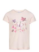 Top Ss Butterfly And Flower Tops T-Kortærmet Skjorte Pink Lindex