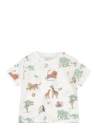 Animal Print Cotton T-Shirt Tops T-Kortærmet Skjorte Multi/patterned Mango